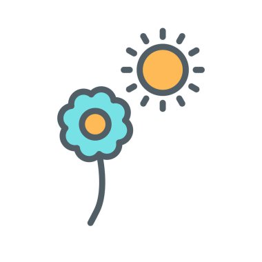 Güneş çiçeği simgesi soyut bir grupta izole edildi