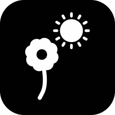 Güneş çiçeği simgesi soyut bir grupta izole edildi