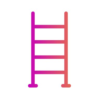 Merdiven simgesi soyut arkaplan grubunda izole edildi