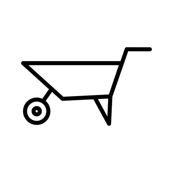 Wheelbarrow Icon Isolated Abstract Backgroun — Stock Vector