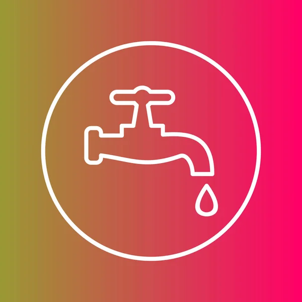 Icono Pestaña Agua Aislado Fondo Abstracto — Vector de stock