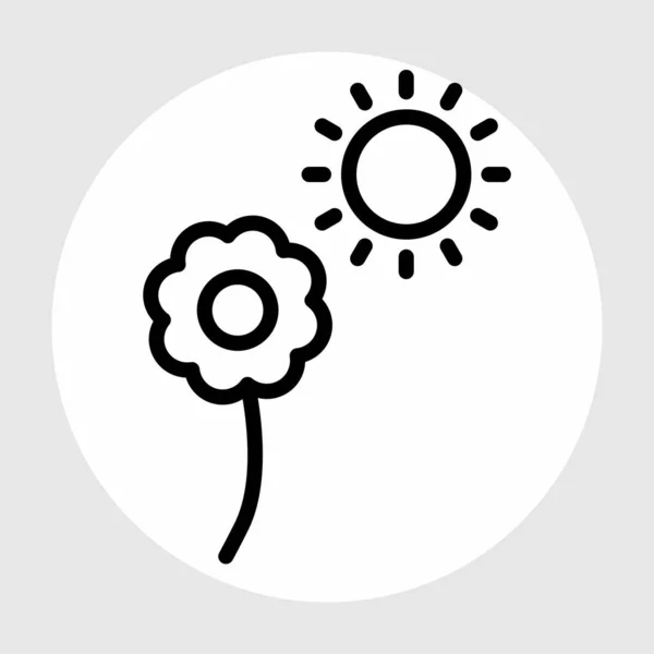 Ikona Kwiat Słońca Izolowane Abstrakcyjnym Tle — Wektor stockowy