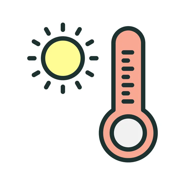 Wärmetemperatur Symbol Isoliert Auf Abstraktem Hintergrund — Stockvektor