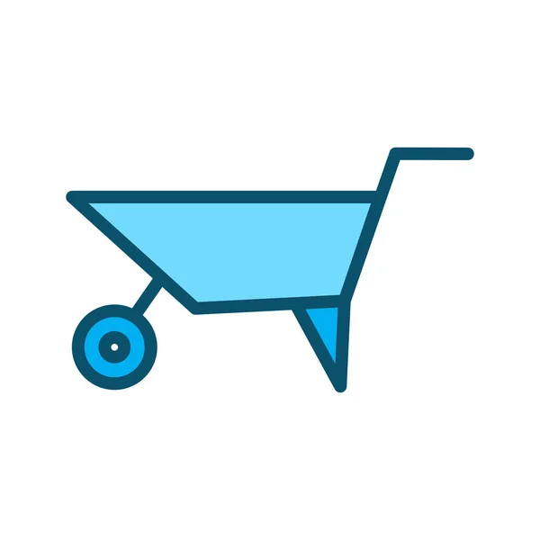 Wheelbarrow Icon Isolated Abstract Backgroun — 스톡 벡터