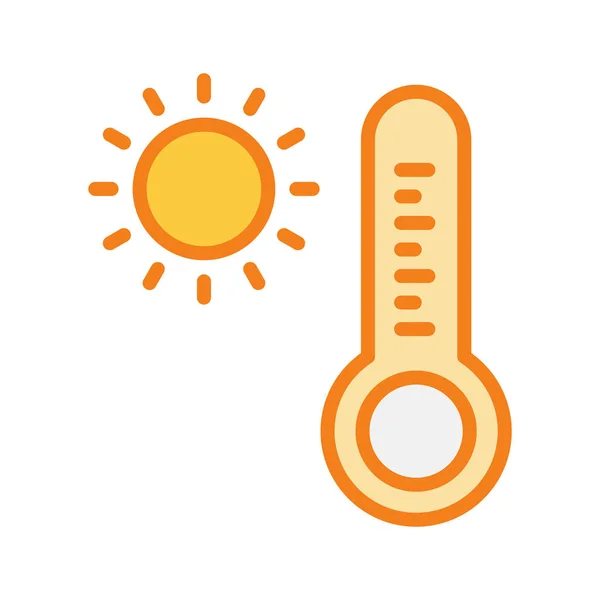 Wärmetemperatur Symbol Isoliert Auf Abstraktem Hintergrund — Stockvektor