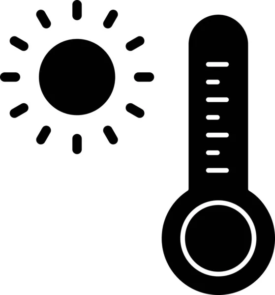 Wärmetemperatur Symbol Isoliert Auf Abstraktem Hintergrund — Stockvektor