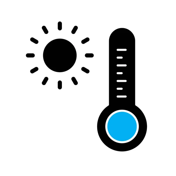 Icono Temperatura Del Calor Aislado Sobre Fondo Abstracto — Archivo Imágenes Vectoriales