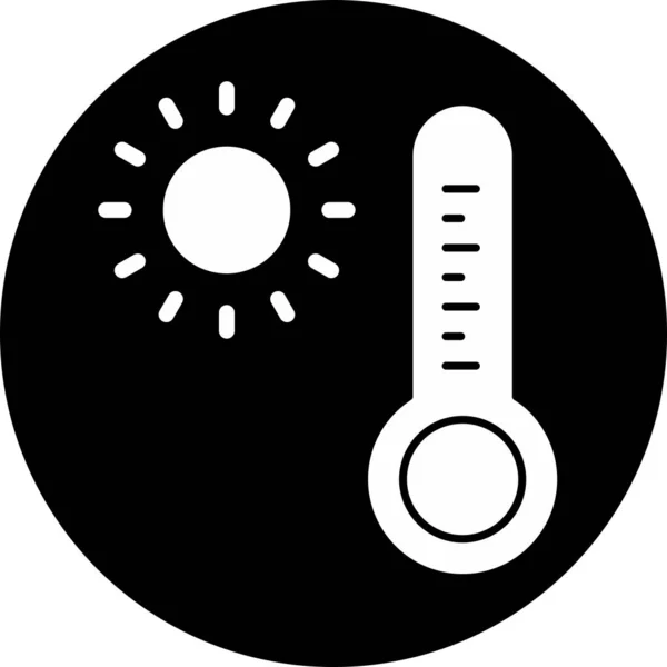 Icono Temperatura Del Calor Aislado Sobre Fondo Abstracto — Vector de stock