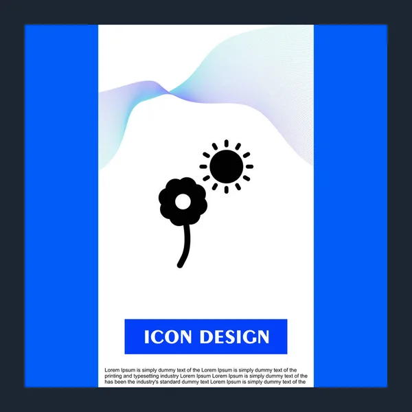 Sun Flower Icon Isolated Abstract Backgroun — 스톡 벡터