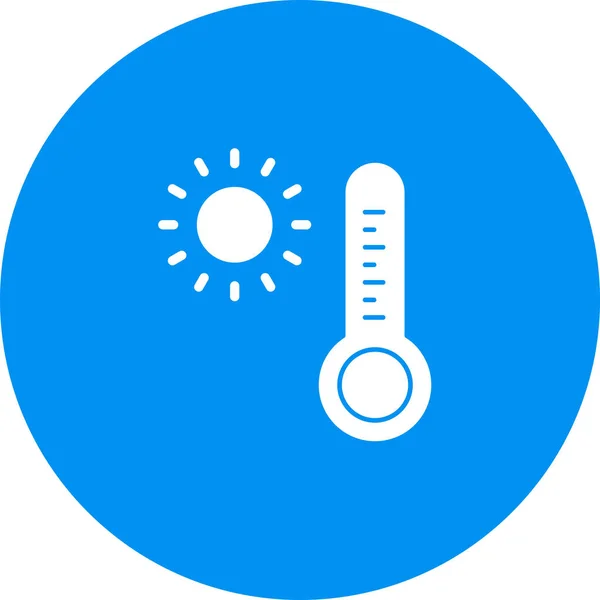 Icono Temperatura Del Calor Aislado Sobre Fondo Abstracto — Vector de stock