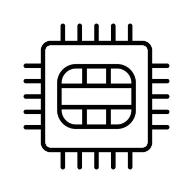 Soyut arkaplanda mikro çip simgesi izole edildi