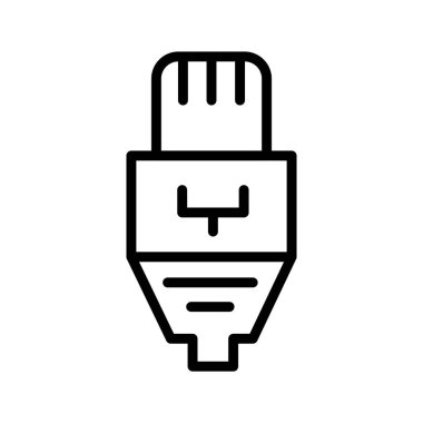 Ethernet kablo simgesi soyut arkaplanda izole edildi