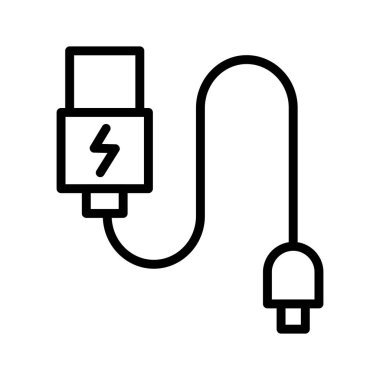 soyut arkaplanda veri kablosu simgesi izole edildi
