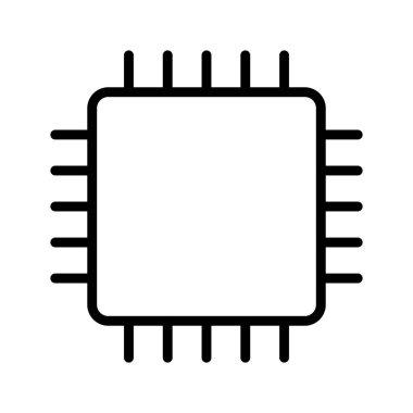 Soyut arkaplanda işlemci simgesi izole edildi