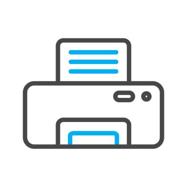 Soyut arkaplanda yazıcı simgesi izole edildi