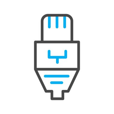 Ethernet kablo simgesi soyut arkaplanda izole edildi