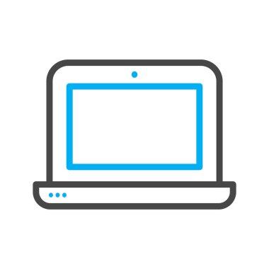 Soyut arkaplanda dizüstü bilgisayar simgesi izole edildi