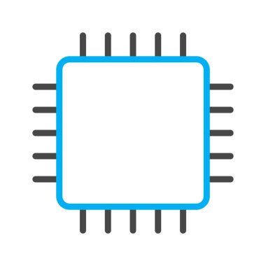 Soyut arkaplanda işlemci simgesi izole edildi