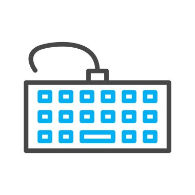 Soyut arkaplanda klavye simgesi izole edildi