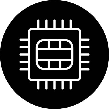 Soyut arkaplanda mikro çip simgesi izole edildi