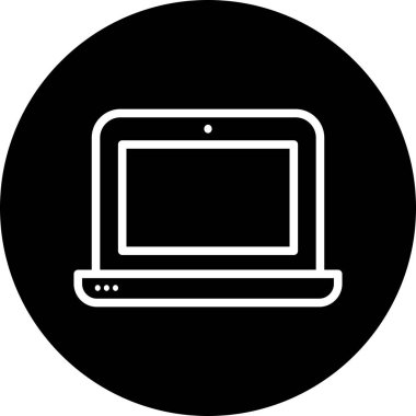 Soyut arkaplanda dizüstü bilgisayar simgesi izole edildi