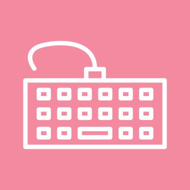 Soyut arkaplanda klavye simgesi izole edildi