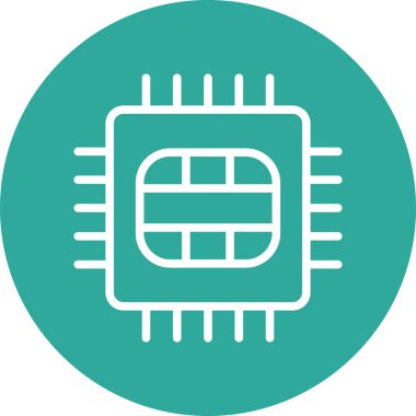 Soyut arkaplanda mikro çip simgesi izole edildi