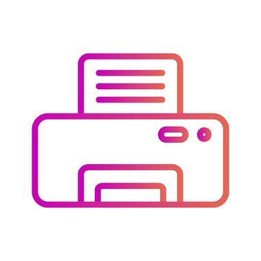 Soyut arkaplanda yazıcı simgesi izole edildi