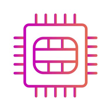 Soyut arkaplanda mikro çip simgesi izole edildi