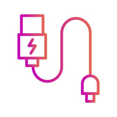 soyut arkaplanda veri kablosu simgesi izole edildi