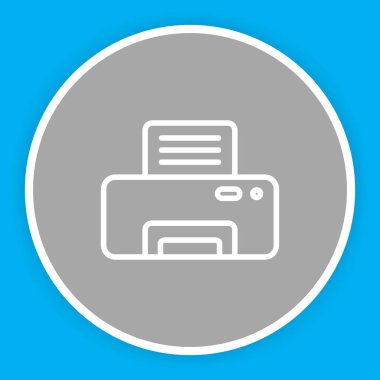 Soyut arkaplanda yazıcı simgesi izole edildi