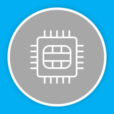 Soyut arkaplanda mikro çip simgesi izole edildi