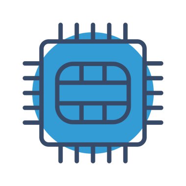 Soyut arkaplanda mikro çip simgesi izole edildi