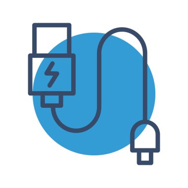 soyut arkaplanda veri kablosu simgesi izole edildi