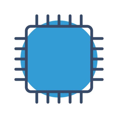 Soyut arkaplanda işlemci simgesi izole edildi