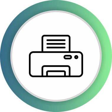 Soyut arkaplanda yazıcı simgesi izole edildi