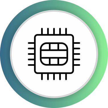 Soyut arkaplanda mikro çip simgesi izole edildi