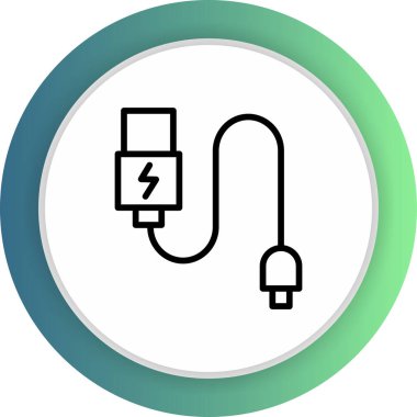 soyut arkaplanda veri kablosu simgesi izole edildi