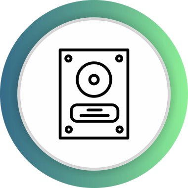 Sabit disk simgesi soyut arkaplanda izole edildi