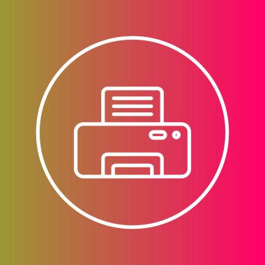 Soyut arkaplanda yazıcı simgesi izole edildi