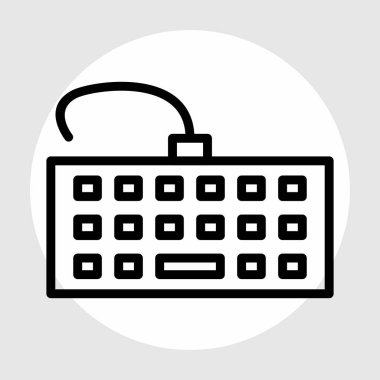 Soyut arkaplanda klavye simgesi izole edildi