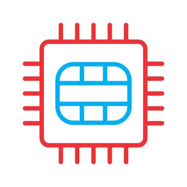 Soyut arkaplanda mikro çip simgesi izole edildi