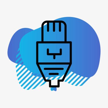 Ethernet kablo simgesi soyut arkaplanda izole edildi