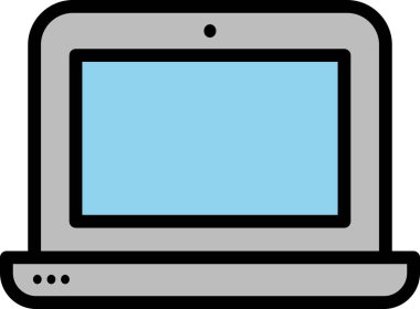 Soyut arkaplanda dizüstü bilgisayar simgesi izole edildi