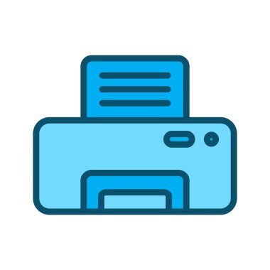 Soyut arkaplanda yazıcı simgesi izole edildi