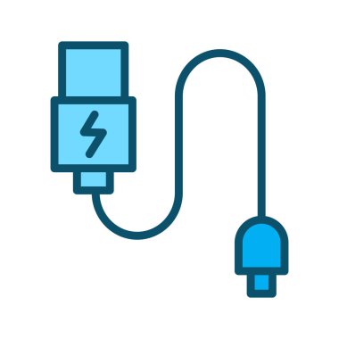 soyut arkaplanda veri kablosu simgesi izole edildi