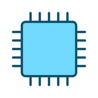 Soyut arkaplanda işlemci simgesi izole edildi