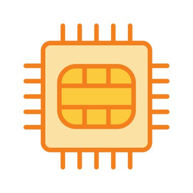 Soyut arkaplanda mikro çip simgesi izole edildi