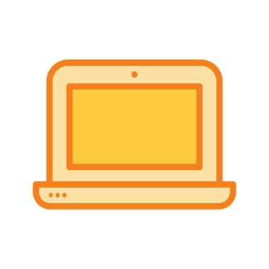 Soyut arkaplanda dizüstü bilgisayar simgesi izole edildi