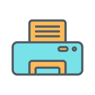 Soyut arkaplanda yazıcı simgesi izole edildi